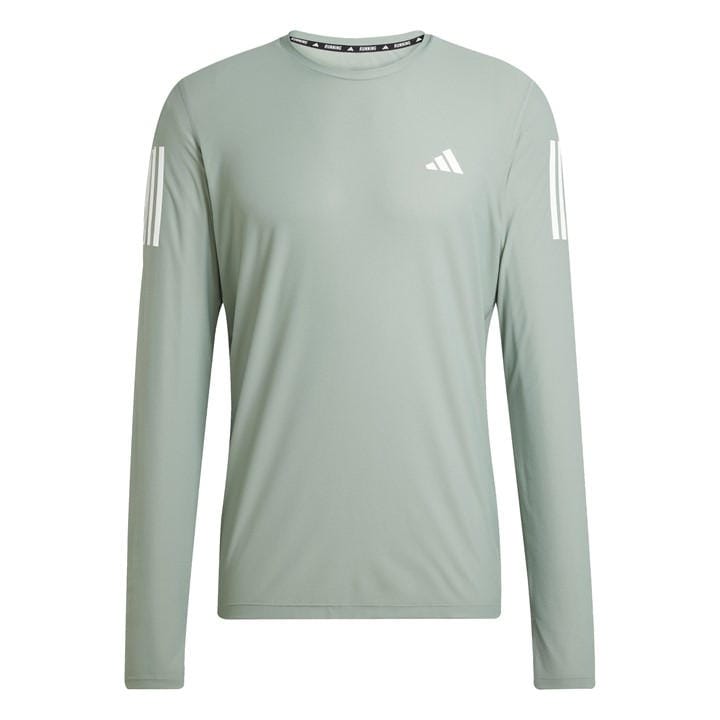 Adidas Men's Green Own The Run Long-Sleeve Top in Size L, Sports Direct