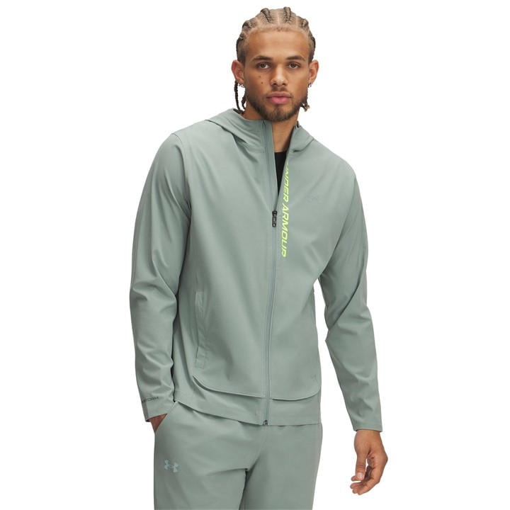 Under Armour Men's Green Outrun The Storm Water-Resistant Moisture-Wicking Performance Running Jacket in Size XL, Sports Direct