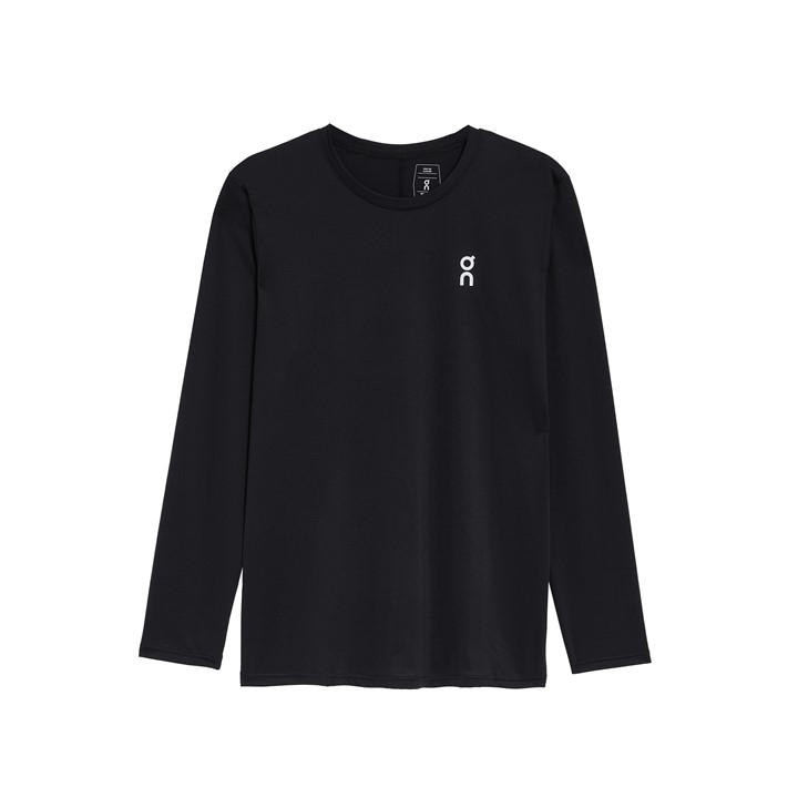 On Men's Black Core Long-Sleeve Performance Running Tops in Size L, Sports Direct