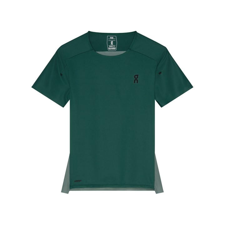 On Women's Green Short-Sleeve Performance Running Top in Size 14, Sports Direct