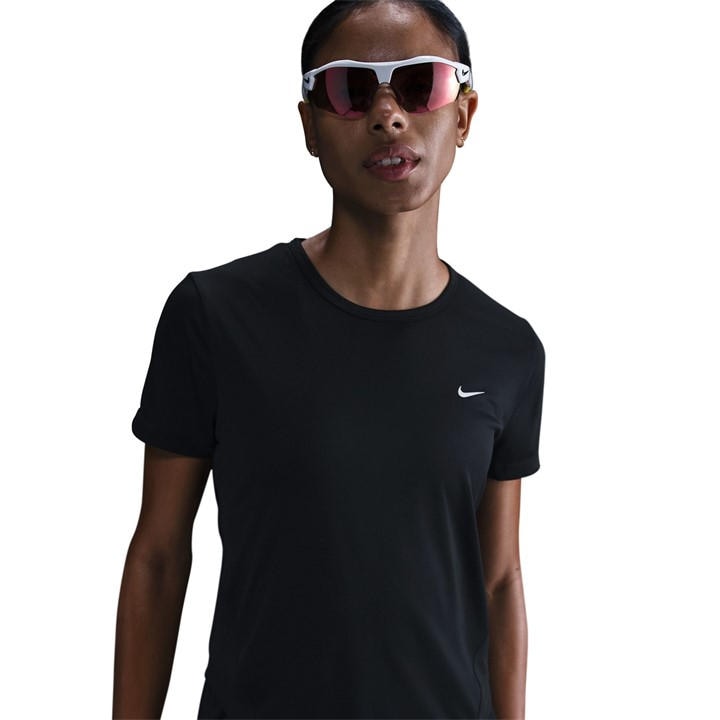 Nike Women's Black Tempo Dri-Fit Short-Sleeve Running Top in Size 16, Sports Direct