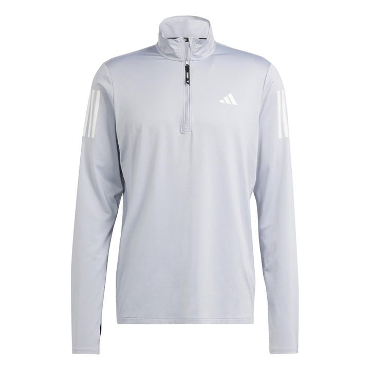 Adidas Men's Grey Own The Run Half-Zip Running Top in Size L, Sports Direct
