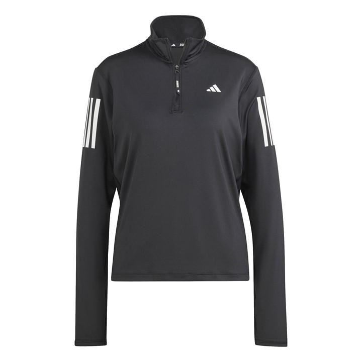 Adidas Women's Black Own The Run Half-Zip Running Top in Size 2XL, Sports Direct