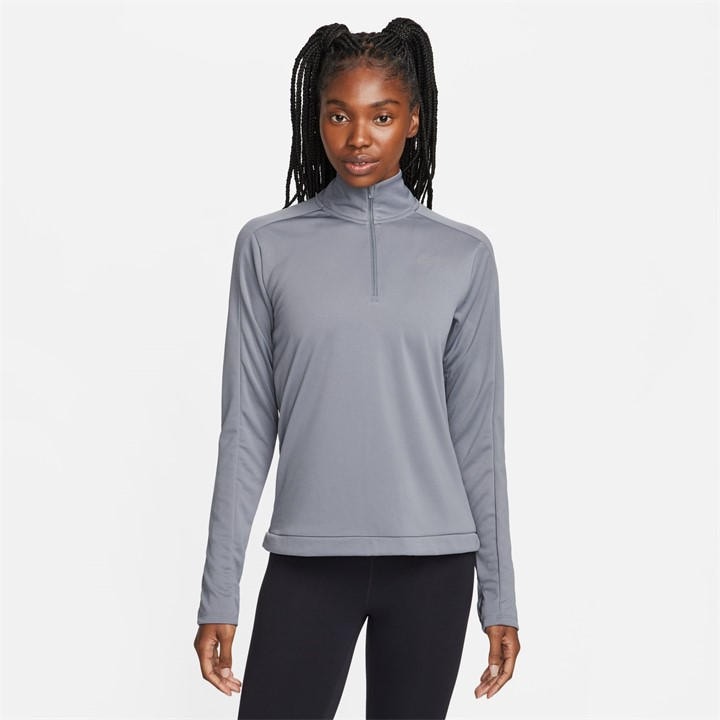 Nike Women's Grey Pacer Long-Sleeve 1/2-Zip Running Top in Size 14, Sports Direct