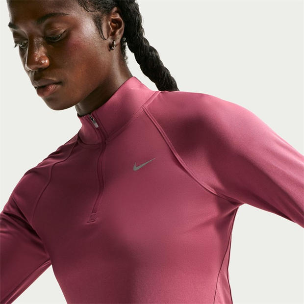 Pink Smoke - Nike - Pacer Women's Long-Sleeve 1/2-Zip Running Top