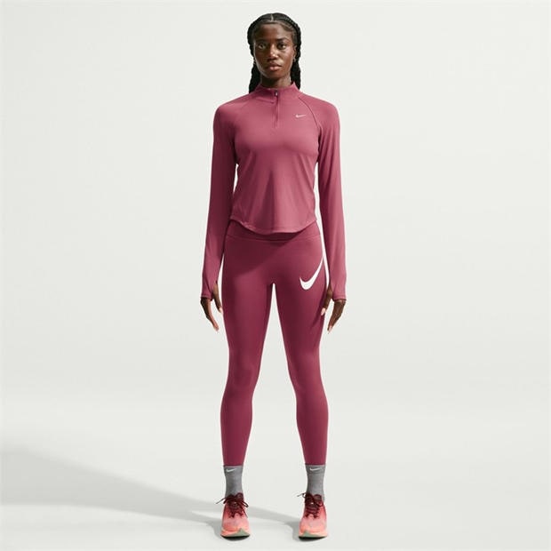 Pink Smoke - Nike - Pacer Women's Long-Sleeve 1/2-Zip Running Top