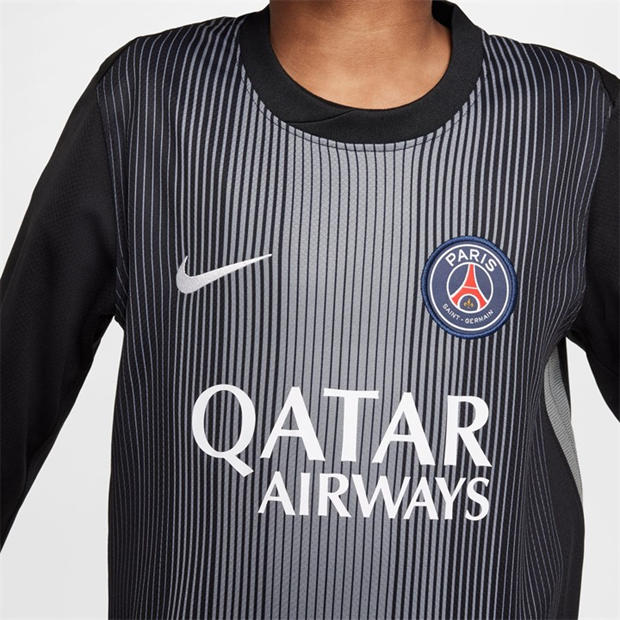Black/Smoke Gre - Nike - Kids' Paris Saint-Germain Long Sleeve Goalkeeper Top