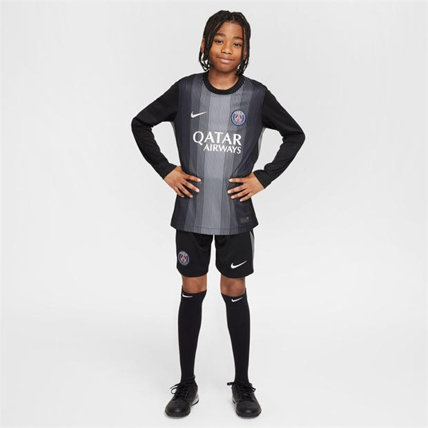Black/Smoke Gre - Nike - Kids' Paris Saint-Germain Long Sleeve Goalkeeper Top