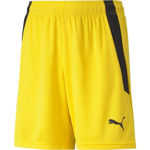 CyberYellow-Blk - Puma - Puma Teamliga Shorts Jr Football Short Unisex Kids