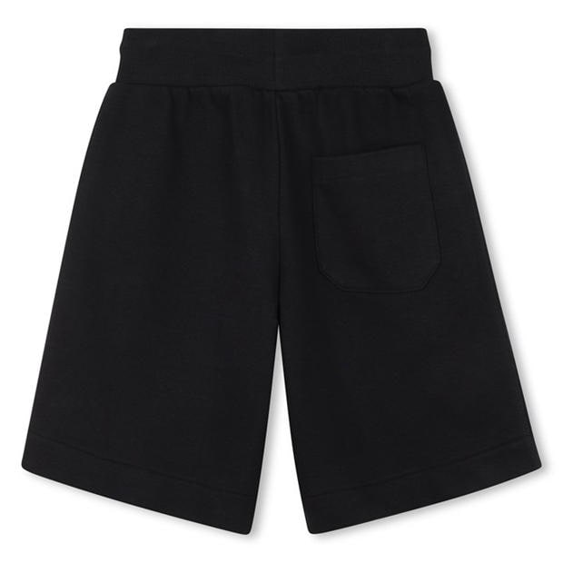 Black 09B - HUGO - Kids' Fleece Jogger Shorts