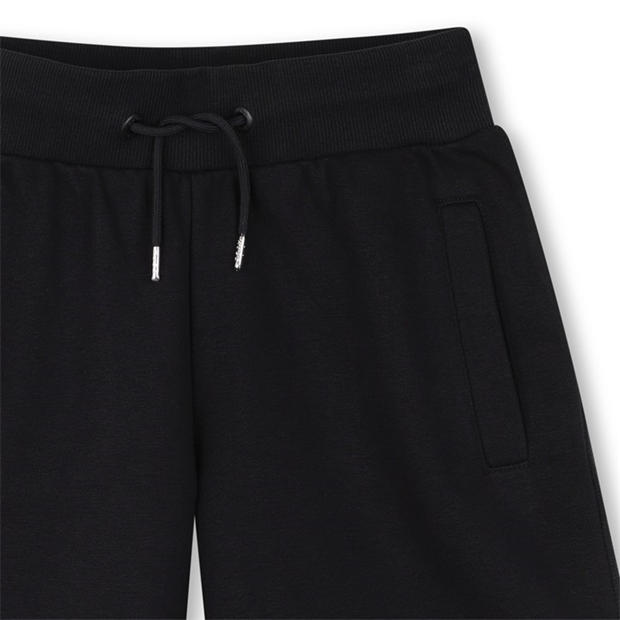 Black 09B - HUGO - Kids' Fleece Jogger Shorts