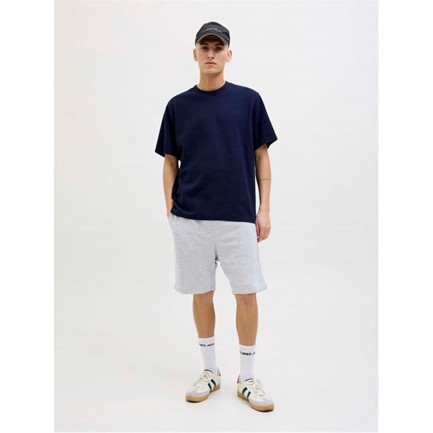 Lt Grey Melange - Jack and Jones - Men's Fleece Jogger Shorts