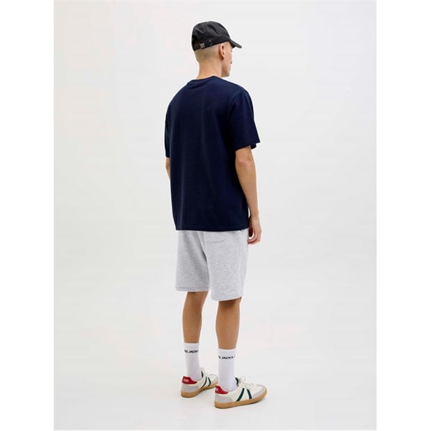 Lt Grey Melange - Jack and Jones - Men's Fleece Jogger Shorts