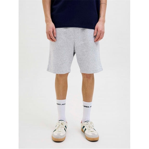 Lt Grey Melange - Jack and Jones - Men's Fleece Jogger Shorts