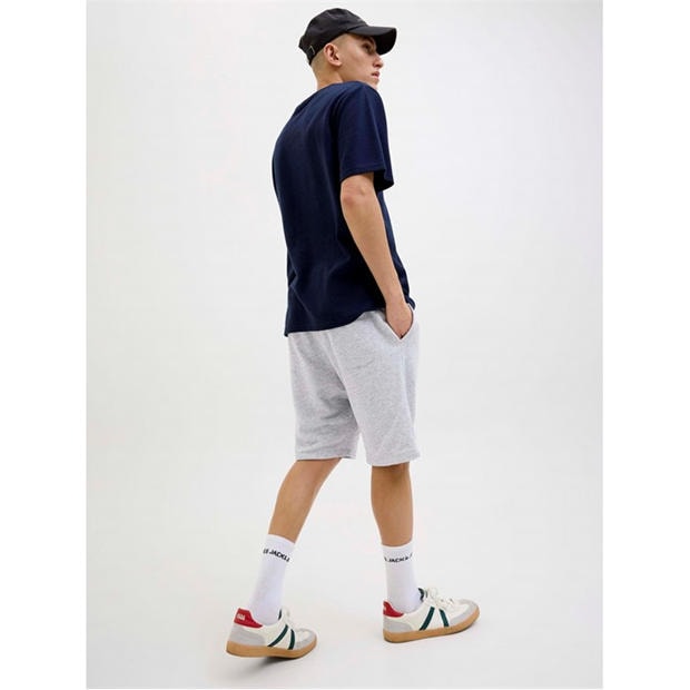 Lt Grey Melange - Jack and Jones - Men's Fleece Jogger Shorts