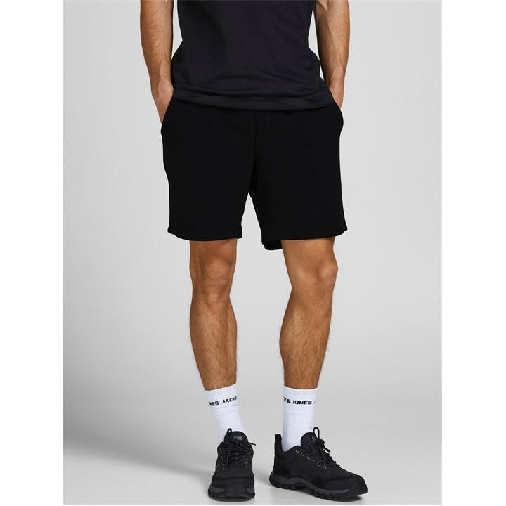 Jack And Jones Men' Black Fleece Jogger Shorts in Size S, Sports Direct