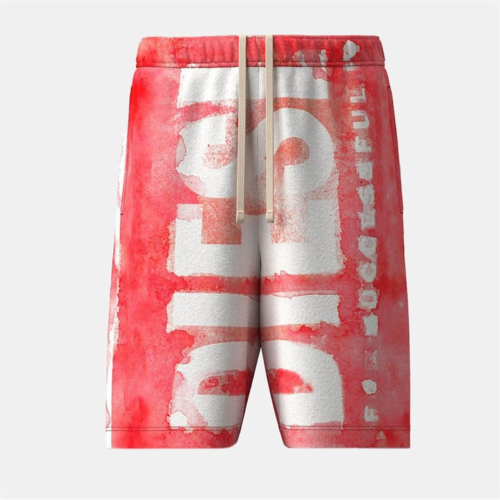 Diesel Men' Red Fleece Jogger Shorts in Size S, Sports Direct