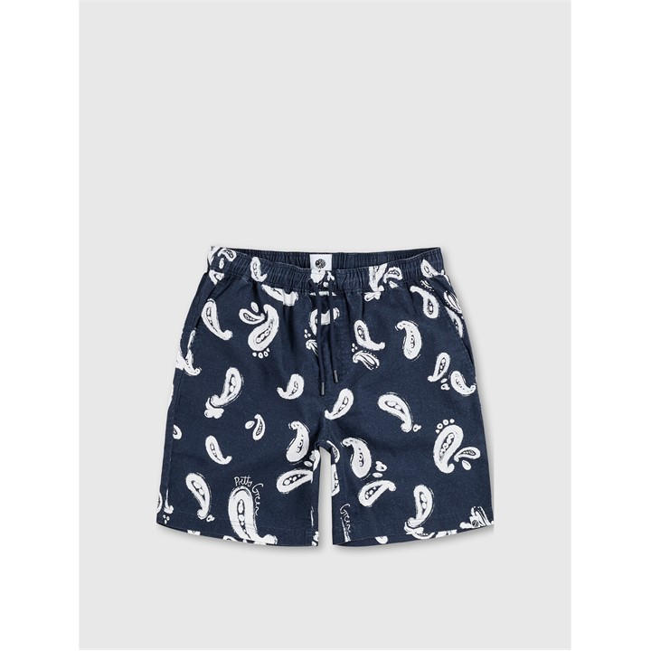 Pretty Green Men' Blue Fleece Jogger Shorts in Size S, Sports Direct