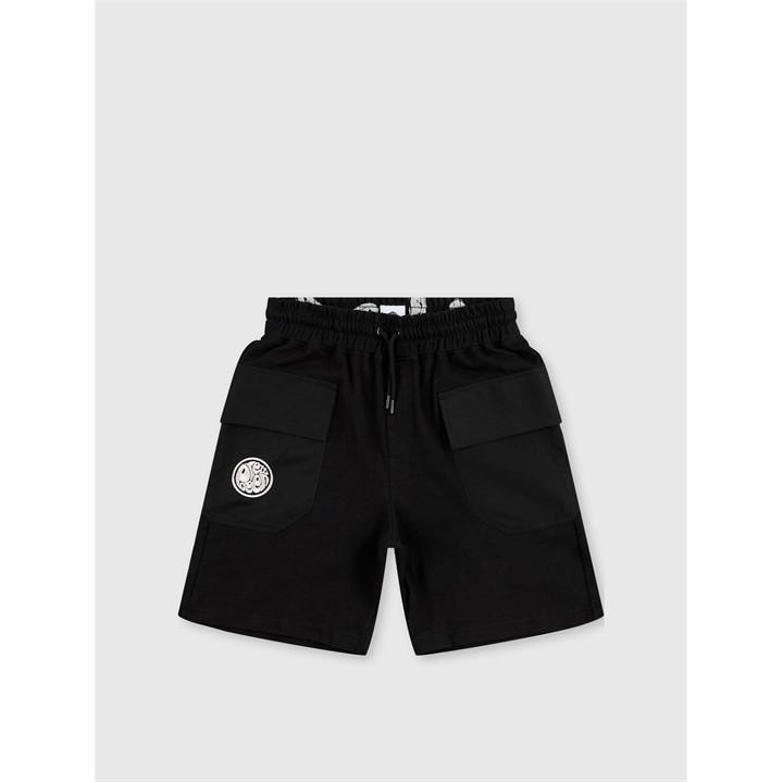 Pretty Green Men's Black Stamford Fleece Jogger Shorts in Size M, Sports Direct