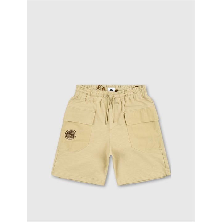 Pretty Green Men' Beige Stamford Fleece Jogger Shorts in Size S, Sports Direct