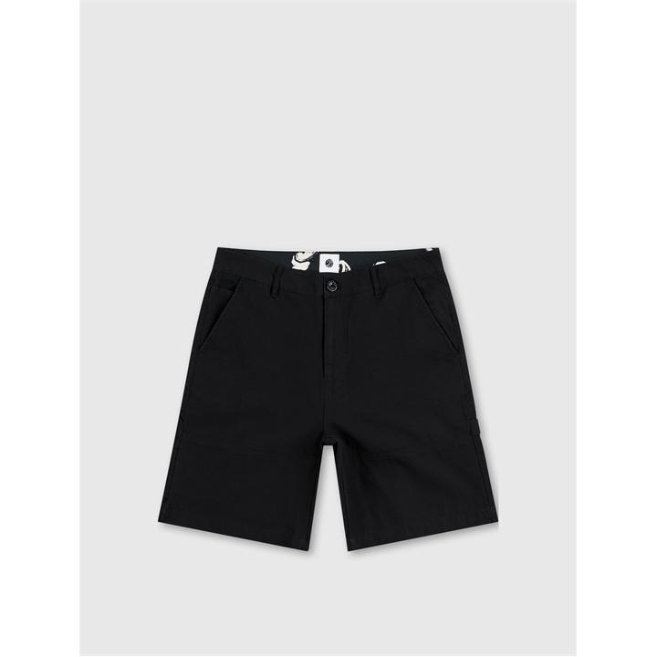 Pretty Green Men's Black Stamford Carpenter Cargo Shorts in Size 30, Sports Direct