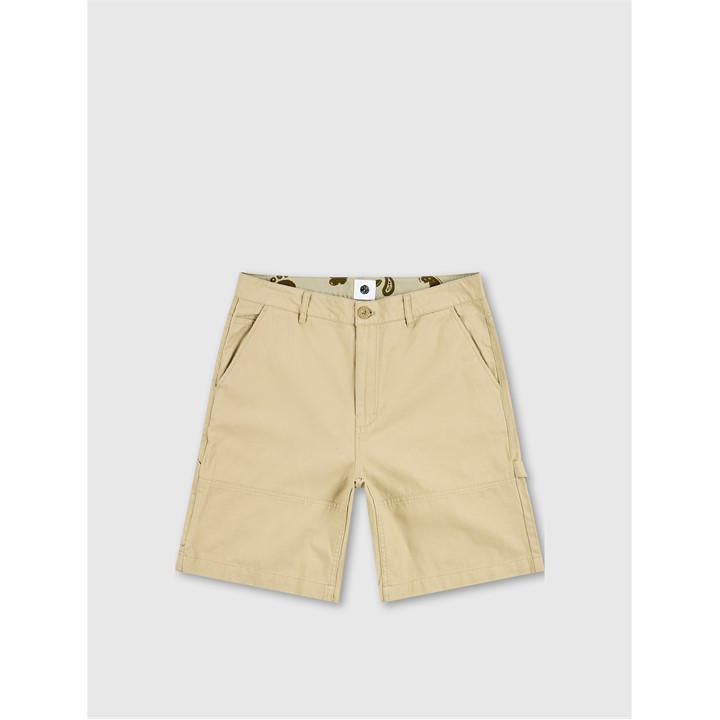 Pretty Green Men's Beige Stamford Carpenter Cargo Shorts in Size 30, Sports Direct