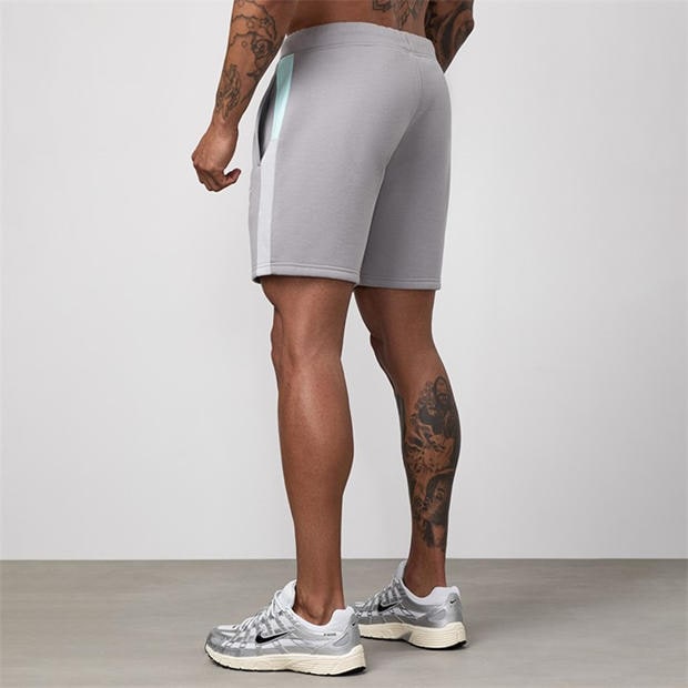 Grey/Grey/Seafm - Gym King - Gym King Contrast Panel Short - Urban Grey/Light Grey/Mint