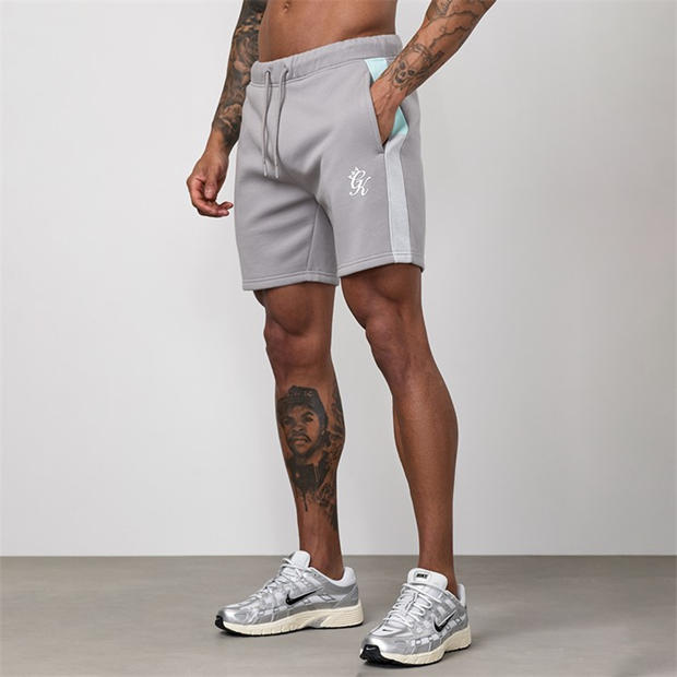 Grey/Grey/Seafm - Gym King - Gym King Contrast Panel Short - Urban Grey/Light Grey/Mint