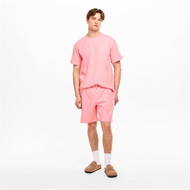 Pink 685 - Boss - Mens BOSS Bodywear Waffle Soft Texture Shorts