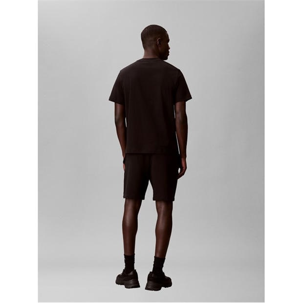 Black - Calvin Klein Jeans - Men's Woven Badge Fleece Jogger Shorts