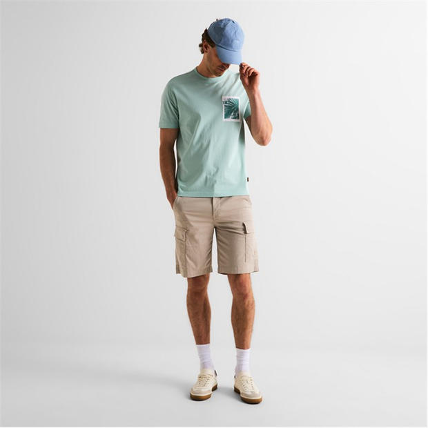 Light Grey 070 - Boss - Mens BOSS ORANGE Cargo Shorts with Logo Detail