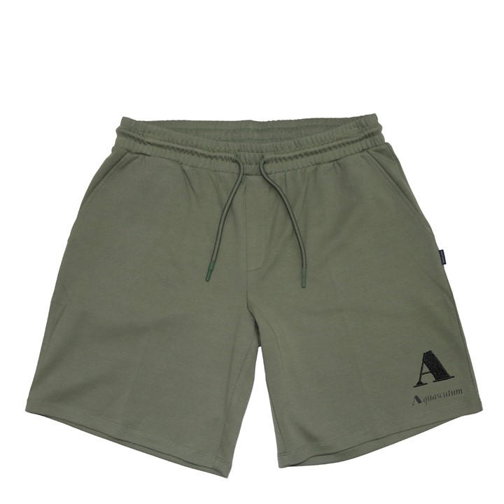 Aquascutum Men' Green Fleece Jogger Shorts in Size S, Sports Direct