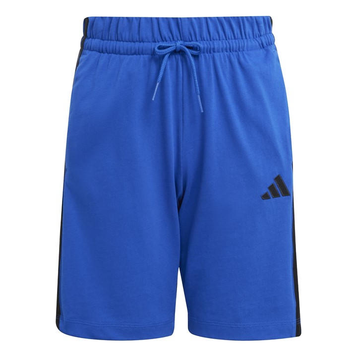 Adidas Boys Blue Essentials 3 Stripe Jersey Short  in Size 11 - 12 Years, Sports Direct