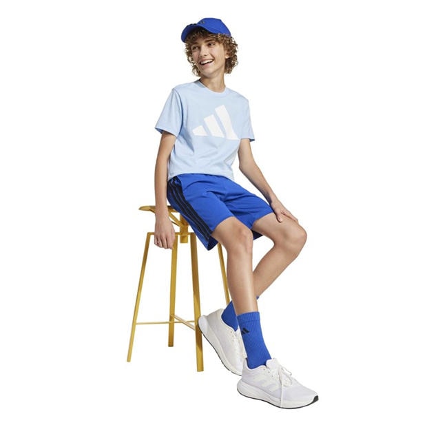 team royal bl - adidas - Essentials 3 Stripe Jersey Short Juniors