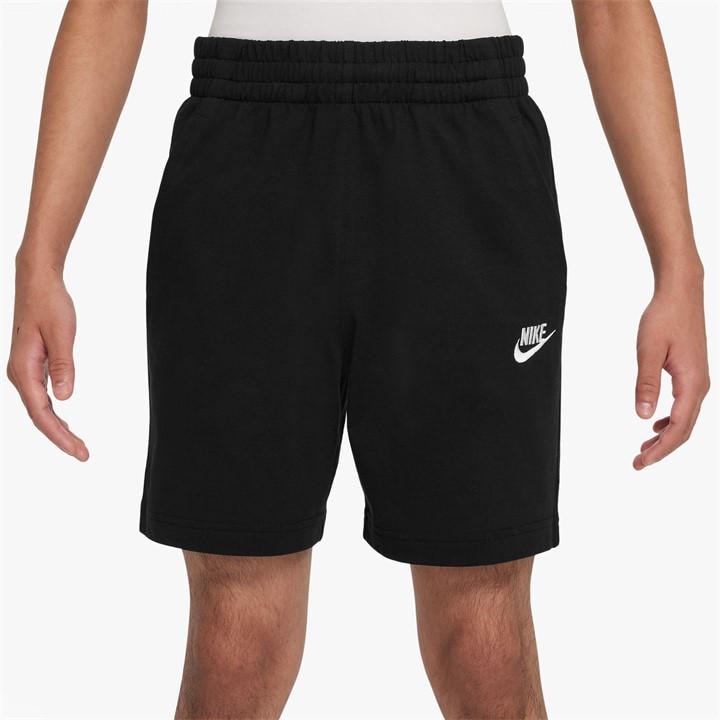 Nike Boys Black Sportswear Jersey Shorts  in Size 7 - 8 Years, Sports Direct