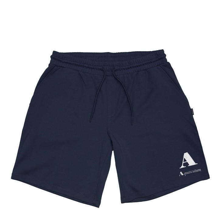 Aquascutum Men' Blue Fleece Jogger Shorts in Size S, Sports Direct