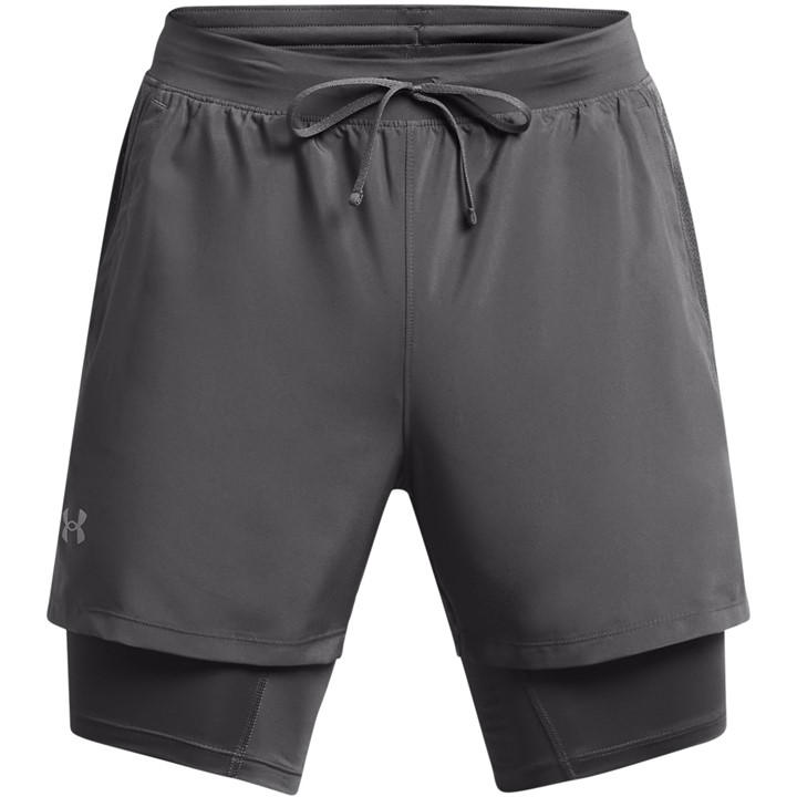 Under Armour Men's Grey Ua Launch 2-In-1 5In Shorts in Size L, Sports Direct
