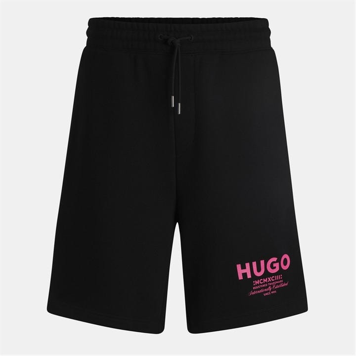 Hugo Men's Black Nomario Fleece Jogger Shorts in Size M, Sports Direct