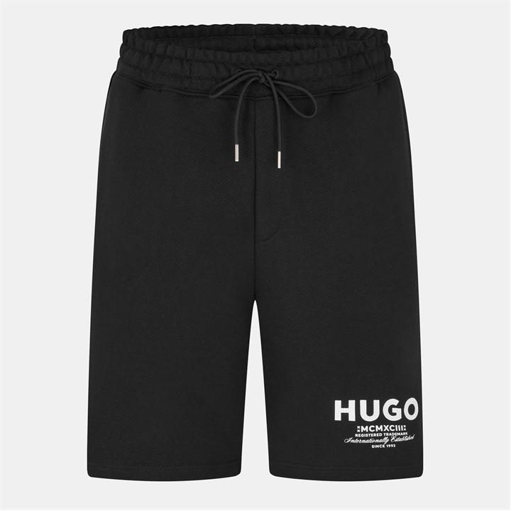 Hugo Men's Black Nomario Fleece Jogger Shorts in Size XL, Sports Direct