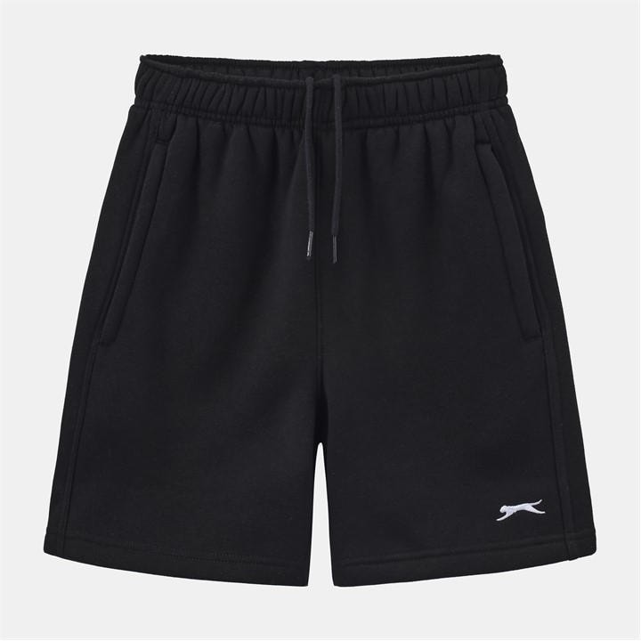 Slazenger Boys Black Kids Fleece Jogger Shorts in Size 7 - 8 Years, Sports Direct