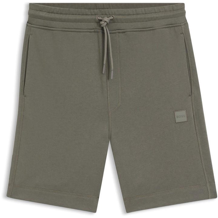 Boss Men's Grey Orange Mid-Length Elasticated Drawstring Fleece Shorts in Size M, Sports Direct