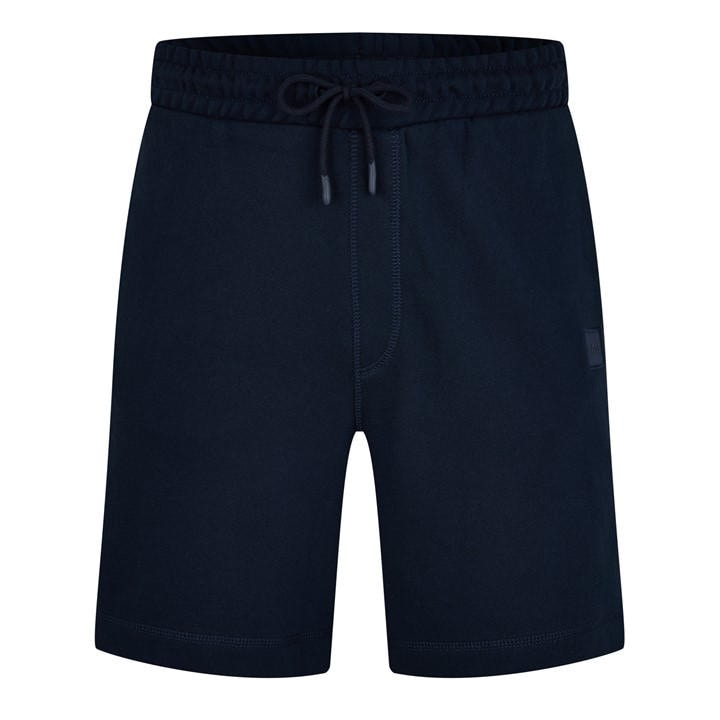 Boss Men's Blue Orange Mid-Length Elasticated Drawstring Fleece Shorts in Size 2XL, Sports Direct