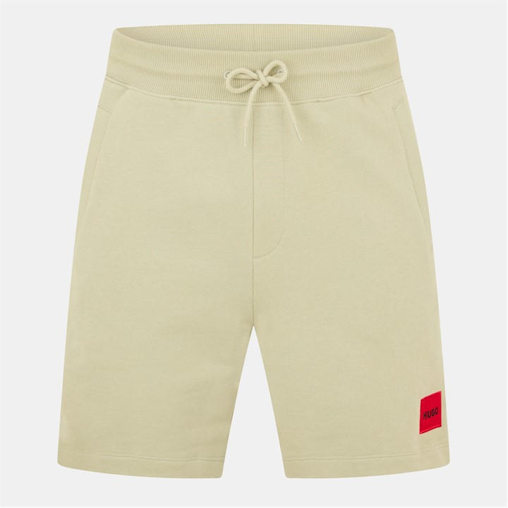 Hugo Men's Green Jogger Fleece Shorts With Logo Detail - Soft Cotton-Blend Jersey in Size M, Sports Direct