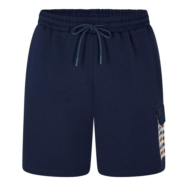 Aquascutum Men's Blue Fleece Jogger Shorts in Size L, Sports Direct
