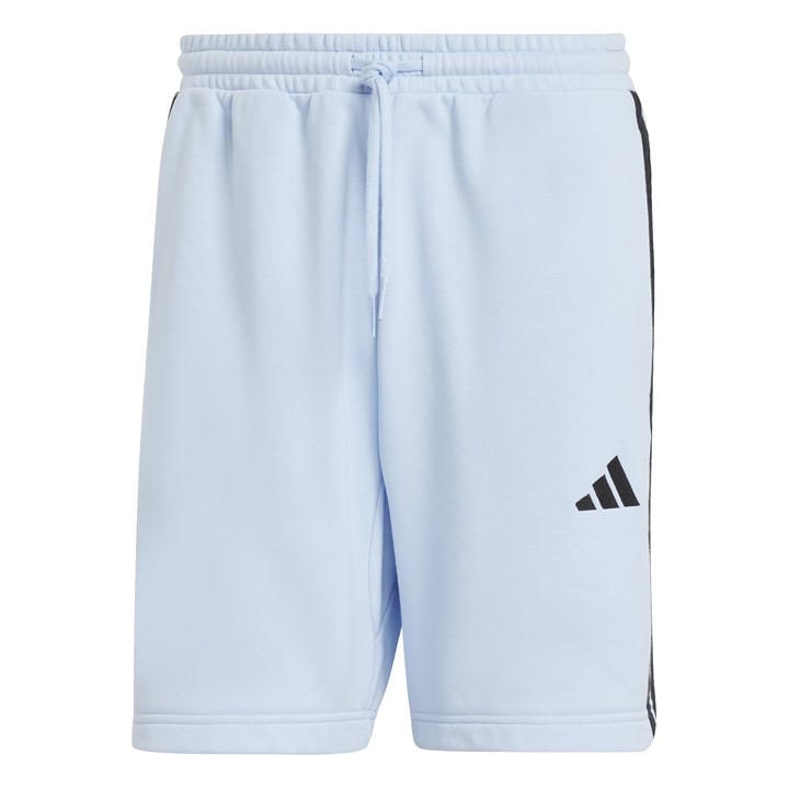 Adidas Men's Blue Essentials 3 Stripe Fleece Shorts in Size 3XL, Sports Direct