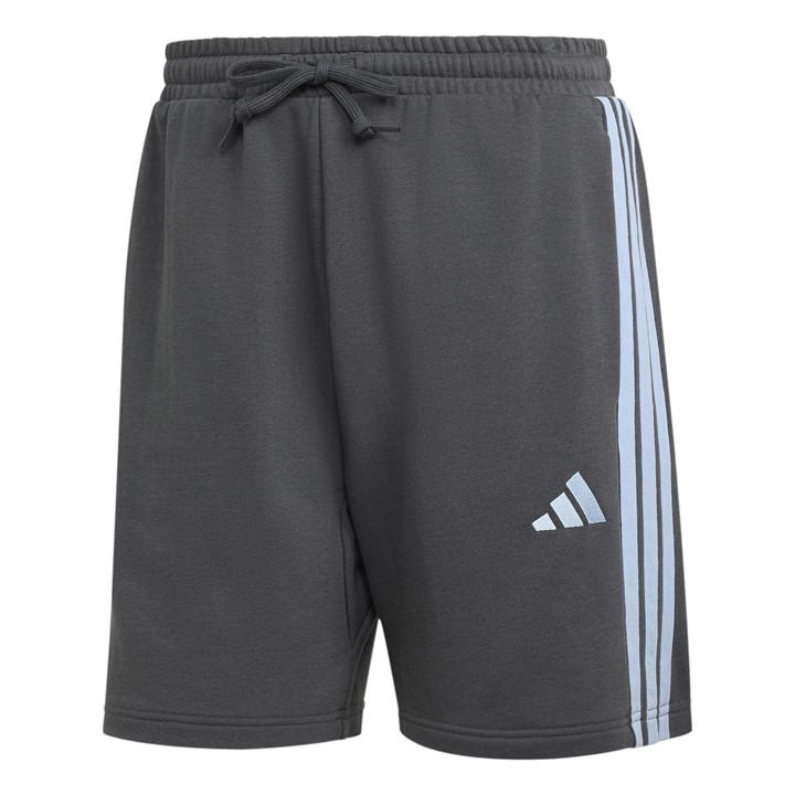 Adidas Men's Grey Essentials 3 Stripe Fleece Shorts in Size M, Sports Direct