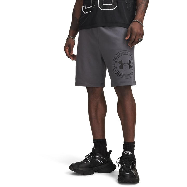 Under Armour Men' Grey Fleece Jogger Shorts in Size S, Sports Direct