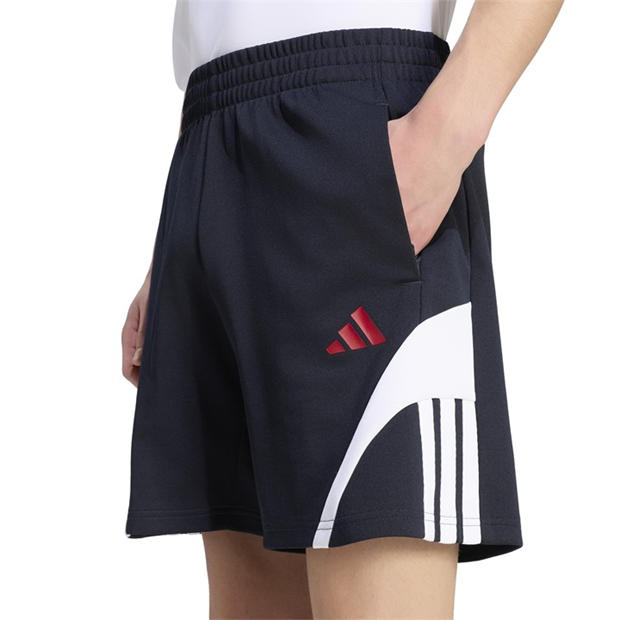Navy/Red - adidas - Men's Fleece Jogger Shorts