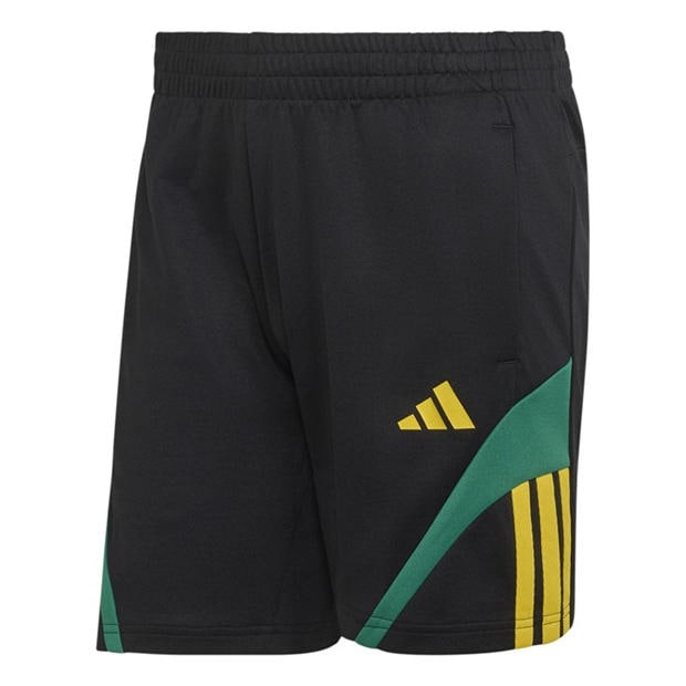 Black/Yellow - adidas - Men's Fleece Jogger Shorts