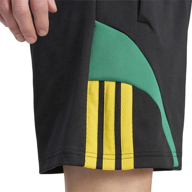 Black/Yellow - adidas - Men's Fleece Jogger Shorts
